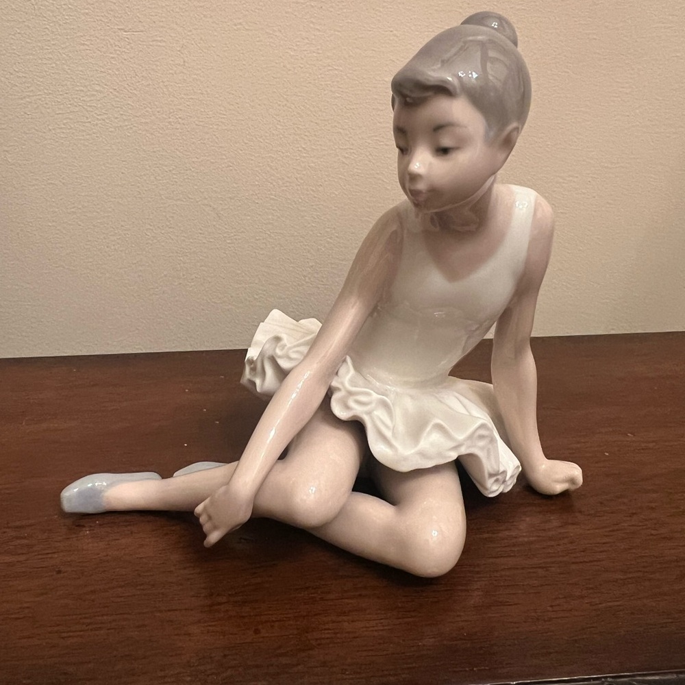 Graceful Dancer Figurine in Cream and Gray
